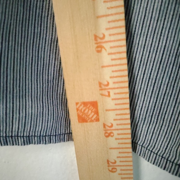 Lucky Brand Blue Striped Embroidered Cotton Top XL Boho Casual Peasant Blouse - Picture 6 of 6